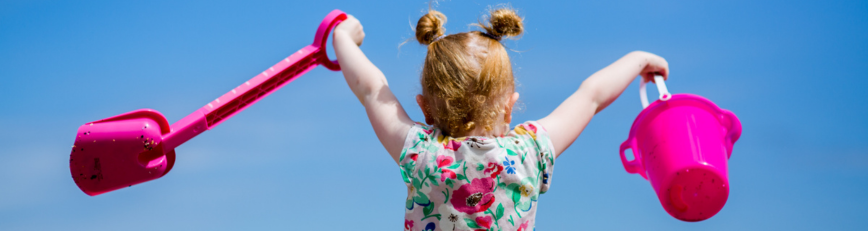 Child with bucket and spade